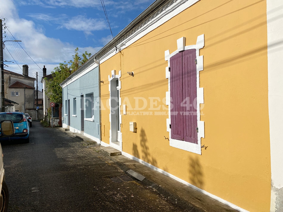 Les deux façades après le ravalement complet ou on peux voir une harmonie au niveaux des génoises et encadrements qui sont réalisé en blanc.