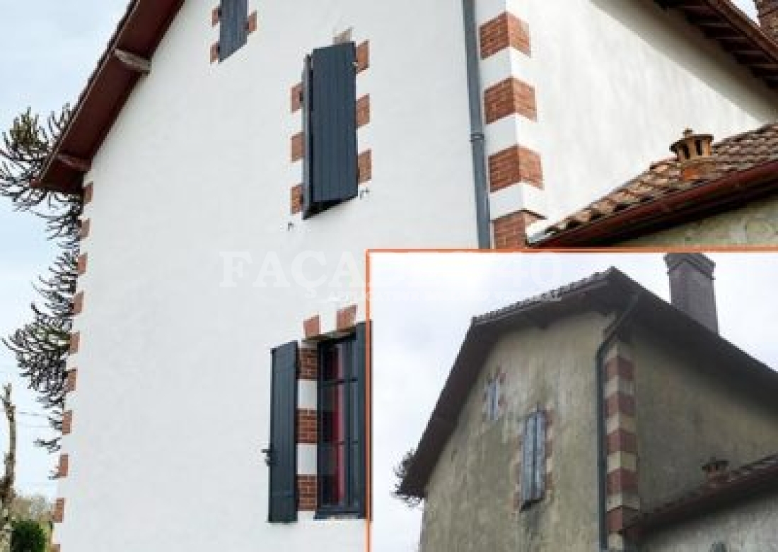 Ravalement façades d'une maison à Saint Pierre du Mont, 40280, Landes